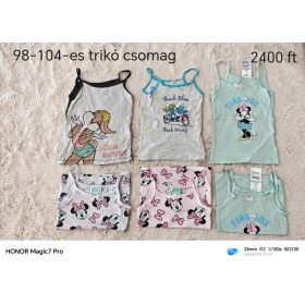   Disney & Hupikék Törpikék Újszerű Használt Babaruha - 6 Darabos Mesés Kislány Trikó