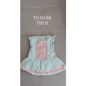   TU mentazöld fodros felső korall hímzéssel – 62-68-as méret